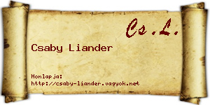 Csaby Liander névjegykártya